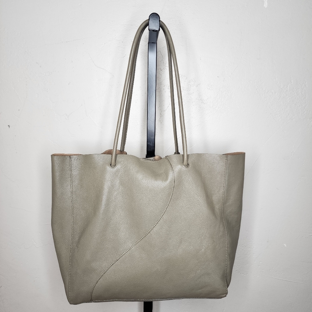 Lucky Brand Large Leather Shopper Tote Hobo Bag